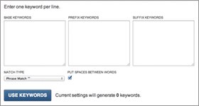 Combine keywords to make massive query lists.