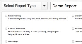 Report type selection